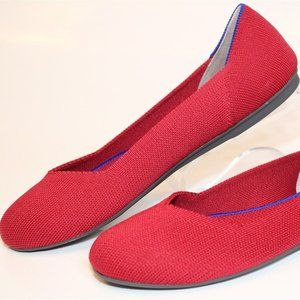 Rothy's Ballet Size 7.5 38 Comfort Medium Red Textile The Flat Womens Pump Shoes